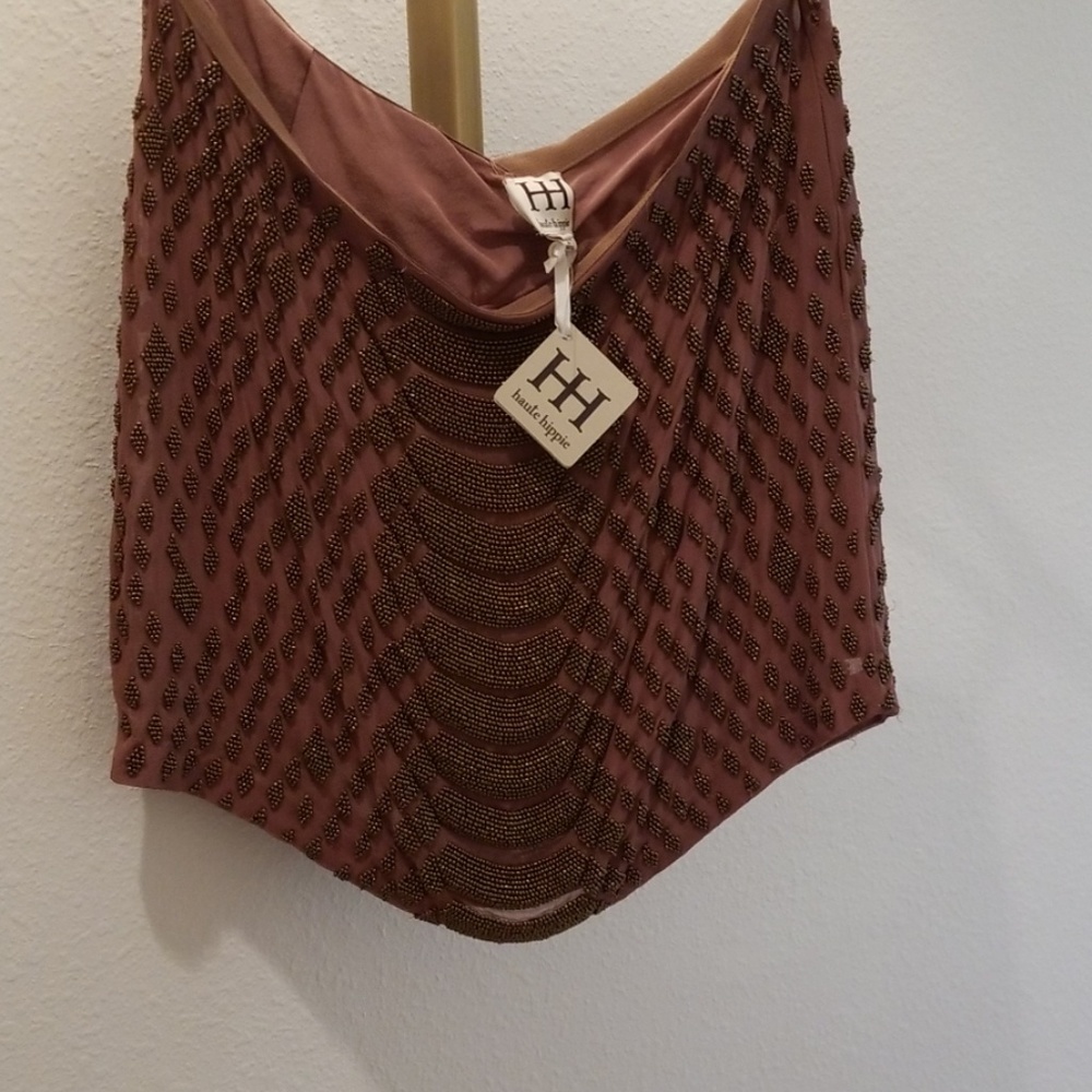 Haute Hippie beaded mini M NWT